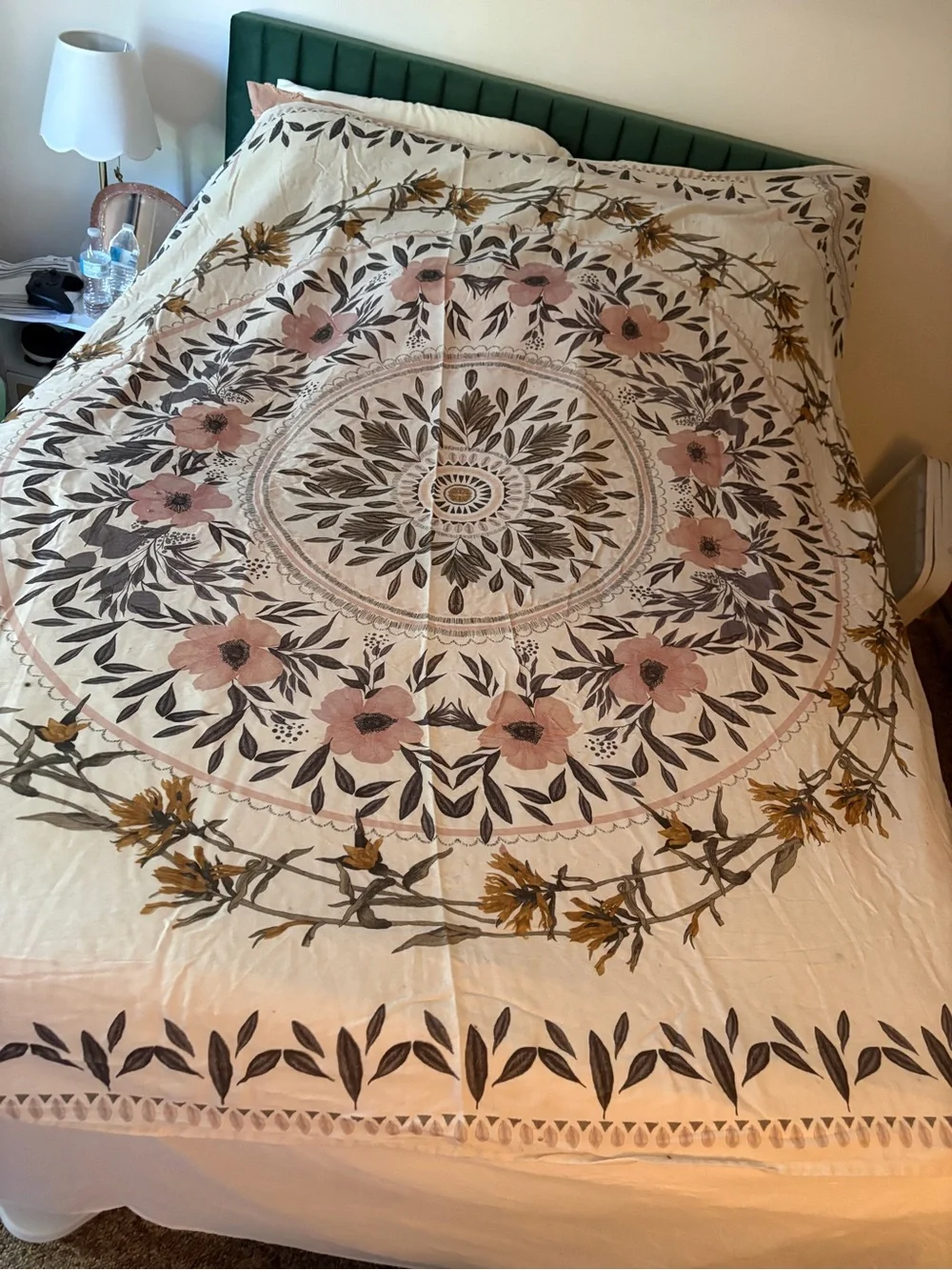 Urban Outfitters Floral Medallion Cotton / Linen Wall Tapestry